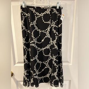 Talbots Patterned Black silk skirt